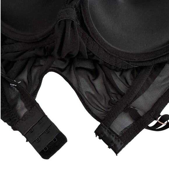 Marilyn Monroe Black Lace Mega Push-Up Sheer Babydoll Lingerie Size M - Picture 9 of 12